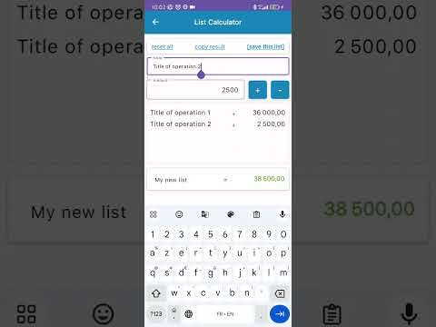 List calculator
