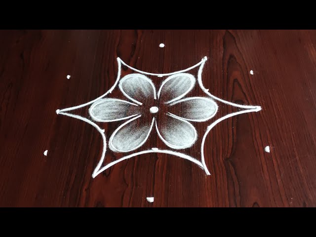Beautiful daily kolam 5 dot kolam design by sresta rangoli