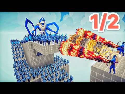 1/2 : 100x ICE ARMY + ICE GIANT vs 3x EVERY GOD - Totally Accurate Battle Simulator TABS