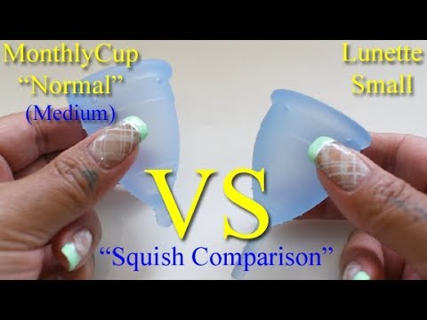 MonthlyCup Med vs Lunette Sm "Squish" - Menstrual Cups