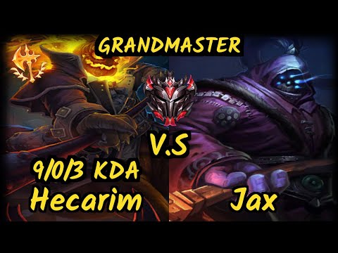 Nightblue3 (HECARIM) vs JAX - 9/0/3 KDA JUNGLE GAMEPLAY - NA Ranked GRANDMASTER