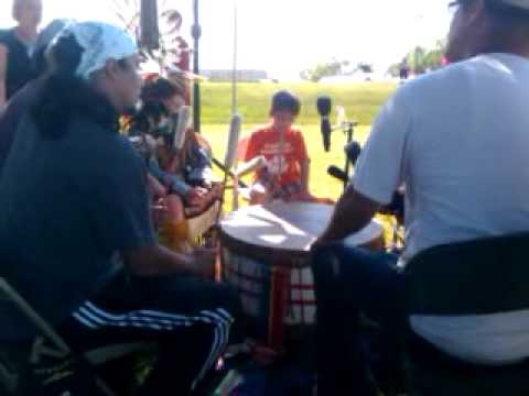 Hunter Brock Singing and Drumming at Chippewa Pow Wow