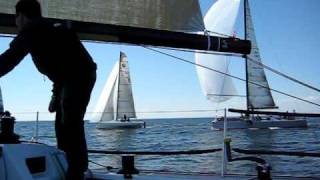 preview picture of video 'King 40 vs. Landmark 43 on race 6 race to the finishline  sandhamn race week 2009'