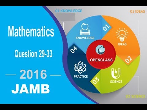 JAMB UTME MATHEMATICS 2016 QUESTION 29 - 33