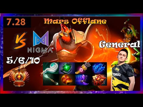 General mars offlane with shards vs Nigma | Full Gameplay  7.28 | Dota 2 Pro Replays