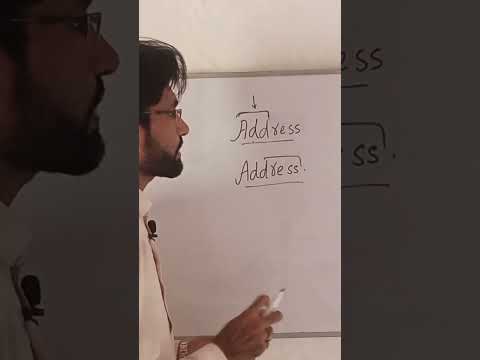Vocabulary building |Different meanings of Address due to stress on syllebul