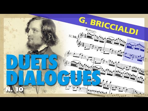 🎼 G. BRICCIALDI - Duet 10 (Duet Dialogues) Op 132 [2 FLUTES] - (Sheet Music Scrolling)