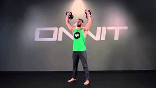 Double Kettlebell Overhead Press exercise video thumbnail