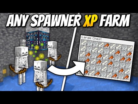 All Mob Spawner XP Farms - Minecraft 1.21+ Tutorial - Skeleton, Zombie, Spider, Cave Spider