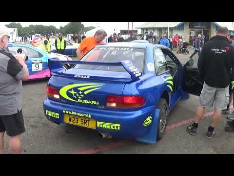 Rallyday 2023: Subaru Impreza WRC 99 Rally Car idling and revving its engine