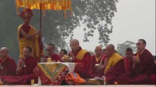 His Holiness Karmapa leading Monlam Prayers at the Damek Stupa