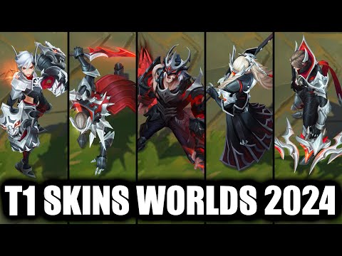 All New T1 Skins Spotlight 2024 Worlds Champions Yone, Sylas, Pyke, Varus, Vi, Gnar