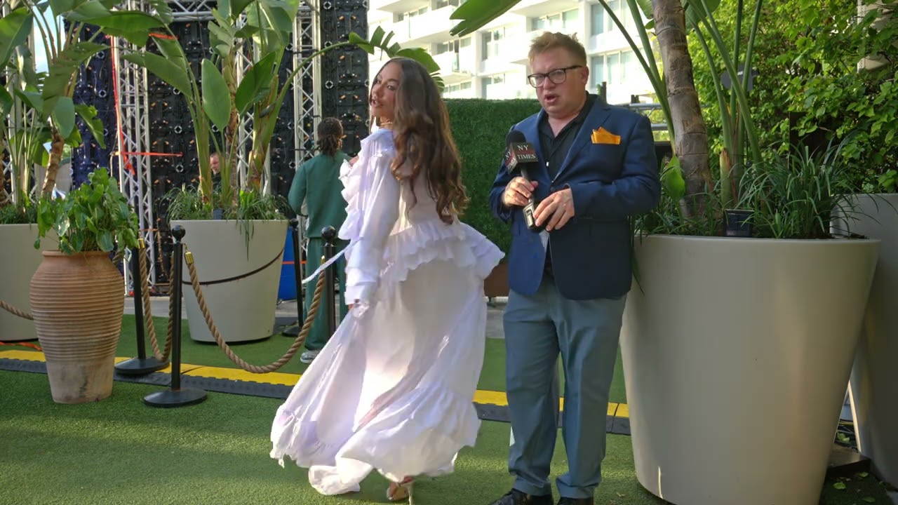 Model Cara Del Rio interviewed backstage during Miami Swim Week The Shows