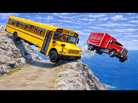 Car vs Cliff Dangerous mountain drop 💥😵 | Beamng drive #73!