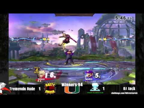UM Sm4sh Tourney - Tremendo Dude (Shulk) vs DJ Jack (Ryu, Mario) ~Pools R4