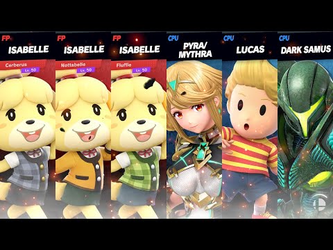 [Amiibo] Cerberus, Nottabelle, and Fluffie vs. Pyra/Mythra, Lucas, and Dark Samus
