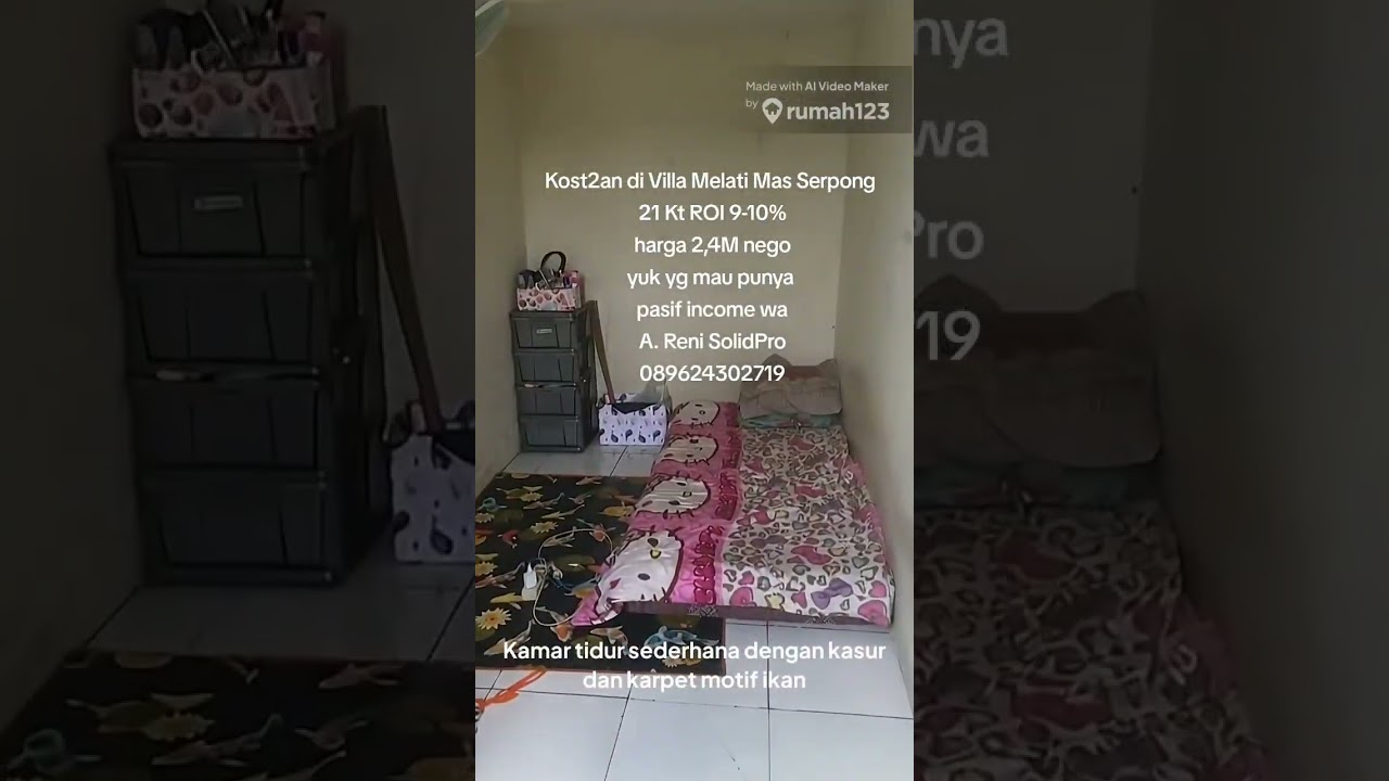 Dijual Rumah Kost Roi 10% di Vila Melati Mas Vista Serpong