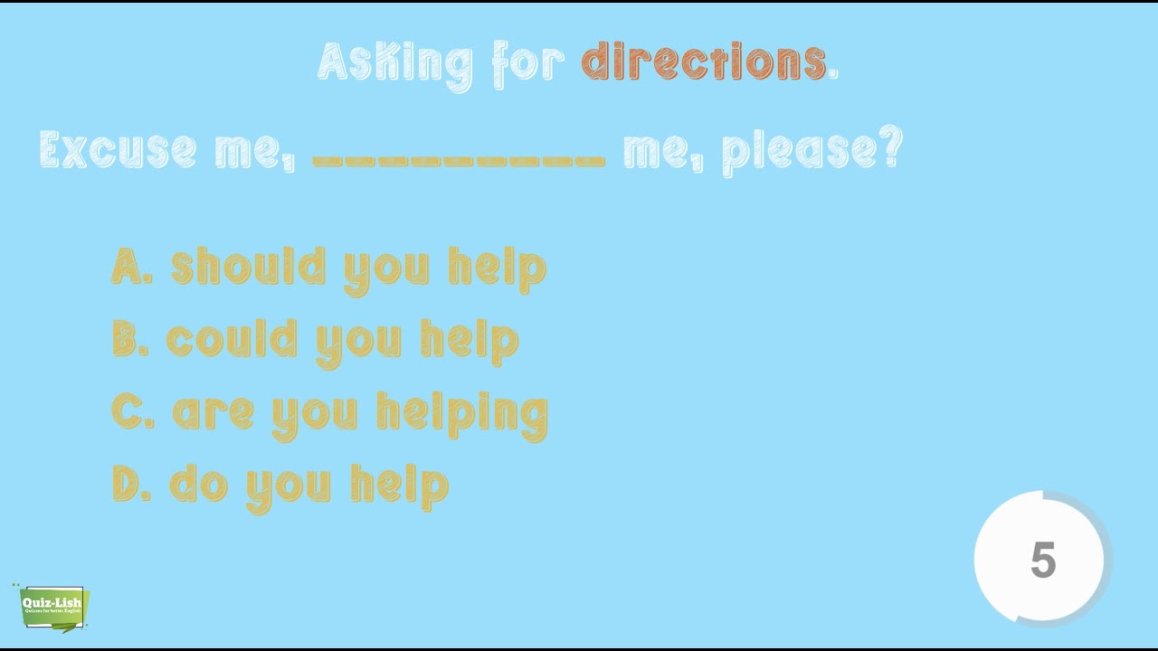 English Quiz Online || Functional English || Asking for Directions