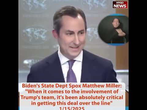 Biden Snaps at Reporter If Trump Deserves Credit For Hostage Release, His State Dept Spox Says This
