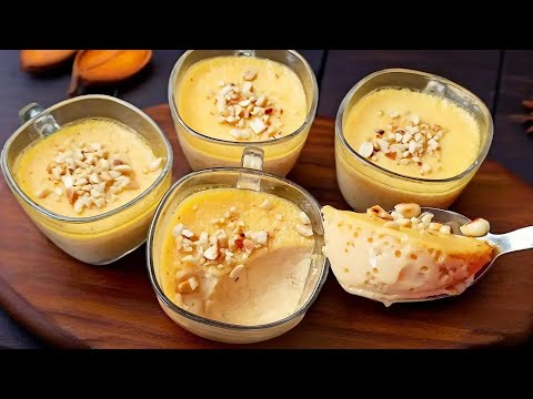 Just 3 ingredients easy dessert recipe in 10 minutes! No oven! No gelatin! No cornstarch!