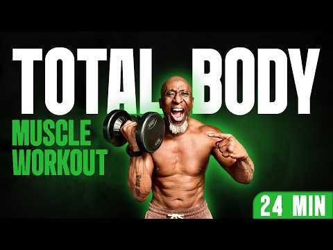 24-Minute Total Body Muscle Workout for Men Over 40 (Dumbbells Only)