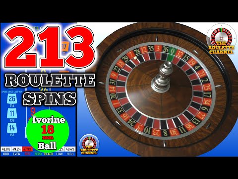 213 Roulette Wheel Spins – 18 mm Roulette Ball - Both Directions - Blue Scoreboard