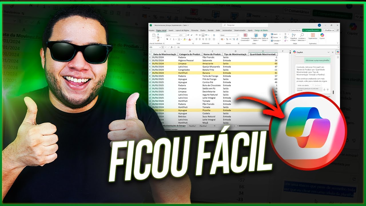 FICOU FÁCIL Automatizar planilhas Excel com Copilot