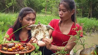 Delicious Turtle egg and Quails with spicy chili and Eating, plus for more Videos @TwinsTVKH