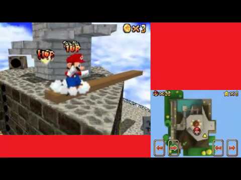 Super Mario 64 DS Glitch - 1UP Trick (Whomp's Fortress)