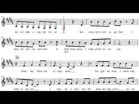 a-ha - "Crying in the Rain", Eb-Instrument Play-along