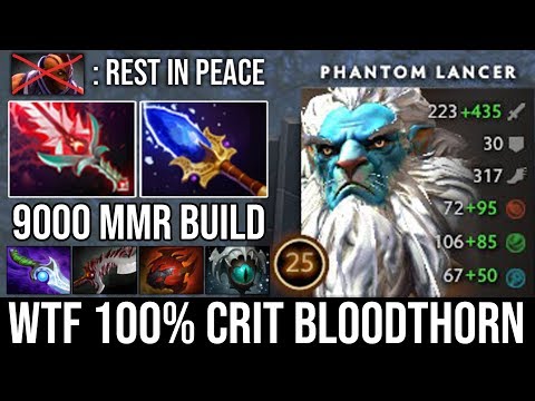 WTF 100% Crit Bloodthorn + 9000 MMR Phantom Lancer Deleted Godlike AM with His 1 Million Army DotA 2