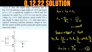 Download the video "*12.22 A class AB output stage, resembling that in Fig. 12.11 but utilizing a single supply of +1…"
