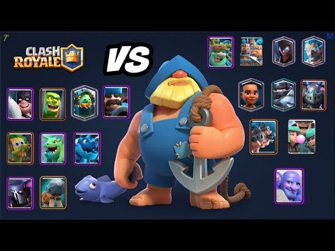 РЫБАК ПРОТИВ ВСЕХ КАРТ В КЛЕШ РОЯЛЬ! FISHERMAN VS ALL CARD! Clash Royale