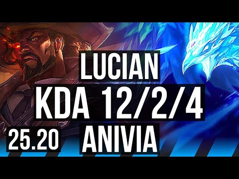LUCIAN vs ANIVIA (MID) | 48k DMG, Legendary, 12/2/4 | NA Grandmaster | 25.20