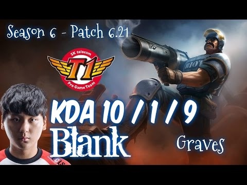 SKT T1 Blank GRAVES vs LEE SIN Jungle - Patch 6.21 KR Ranked