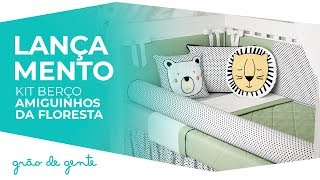 Kit berço Amiguinhos da Floresta Verde - Grão de Gente
