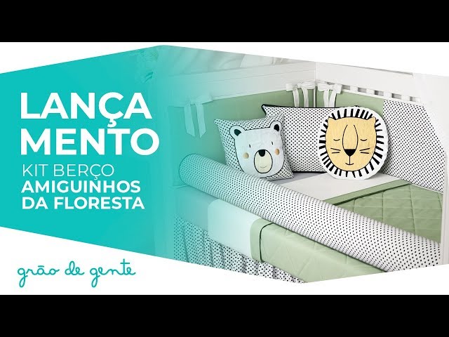 Kit berço Amiguinhos da Floresta Verde - Grão de Gente