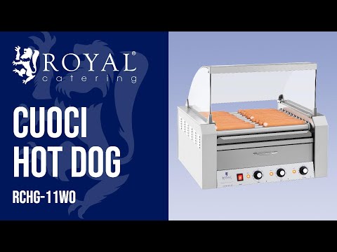 Video - Cuoci Hot dog - 11 Rulli - Cassetto scaldavivande - Acciaio inox