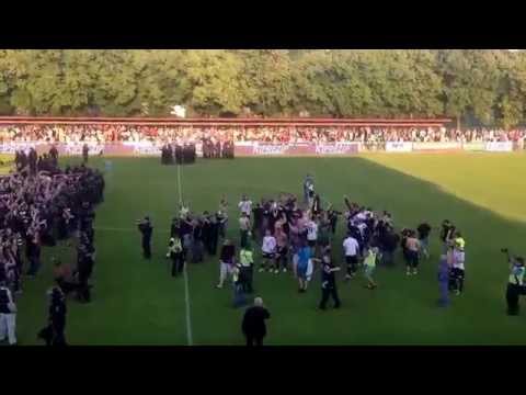 FK Pardubice -- FC Hradec Králové 0:1, vpád fanoušků na hřiště