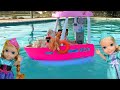 Boat Day Elsa Anna Toddlers Sailing Swimming Barbie Dolls