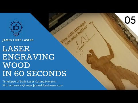 Day 05: Laser engraving Tiger Woods on wood!