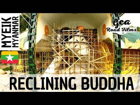 O MAJESTICO BUDA RECLINADO DE MYEIK | VISTAS CINEMÁTICAS DO DRONE | EL GIGANTE BUDA RECLINADO DE MYEIK