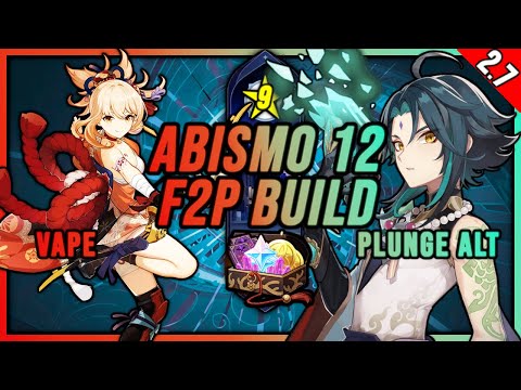 Yoimiya Vape y Xiao doble anemo ✅ ABISMO 12 2.7 F2P - 9 ESTRELLAS  ✅ - Genshin Impact Abyss