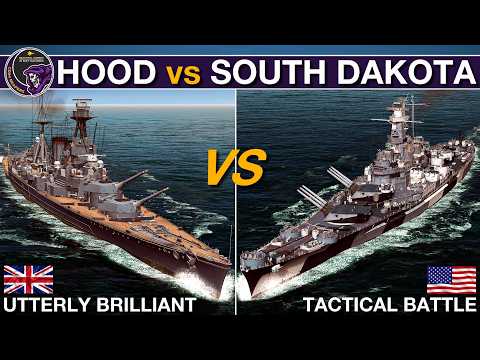 HMS Hood Battlecruiser vs South Dakota Battleship | War On The Sea Tournament