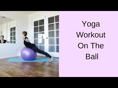 ABS ON STABILITY BALL |  YOGA CORE BALL WORKOUT to [STRENGTHEN TONE BEGINNER] |with Ursula