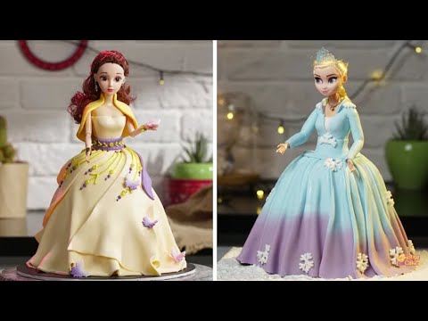 HOW TO MAKe A Disney princess Sisters cake |princess Doll Birthday cake Recipes |So Yommy cake