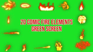 20 Fire Elements FX Green Screen   By Green Pedia