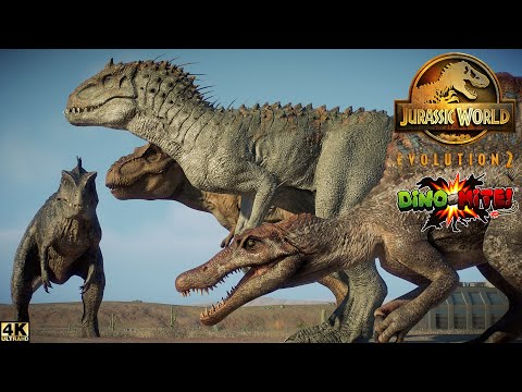 TREX vs GIGA vs SPINO vs INDOMINUS REX | BATTLE ROYALE | JURASSIC WORLD | JURASSIC PARK