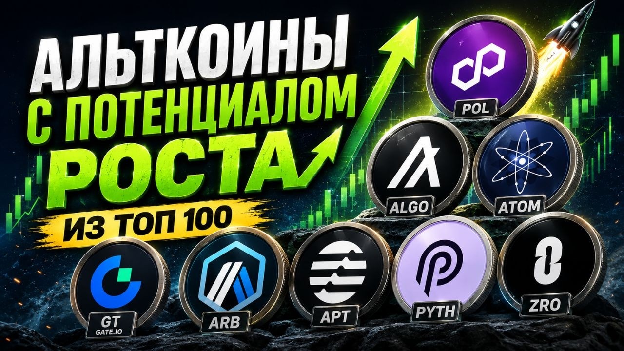 АЛЬТКОИНЫ С ПОТЕНЦИАЛОМ РОСТА ИЗ ТОП-100! НЕ УПУСТИ СВОЮ ПРИБЫЛЬ!