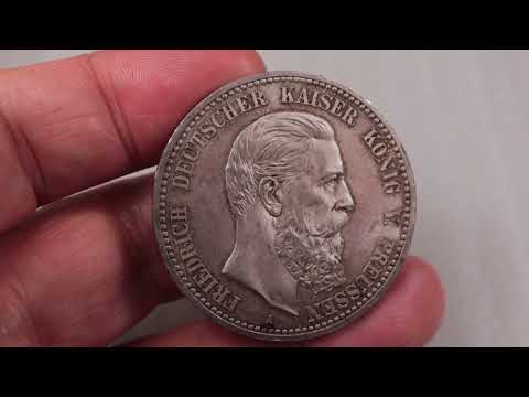 Germany German Empire Prussia 5 Mark 1888 A Friedrich III Silver Coin #coincombinat